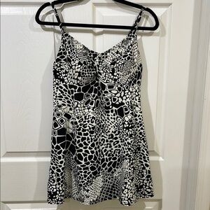 Croft & Barrow Black and White One Piece Swim Dress